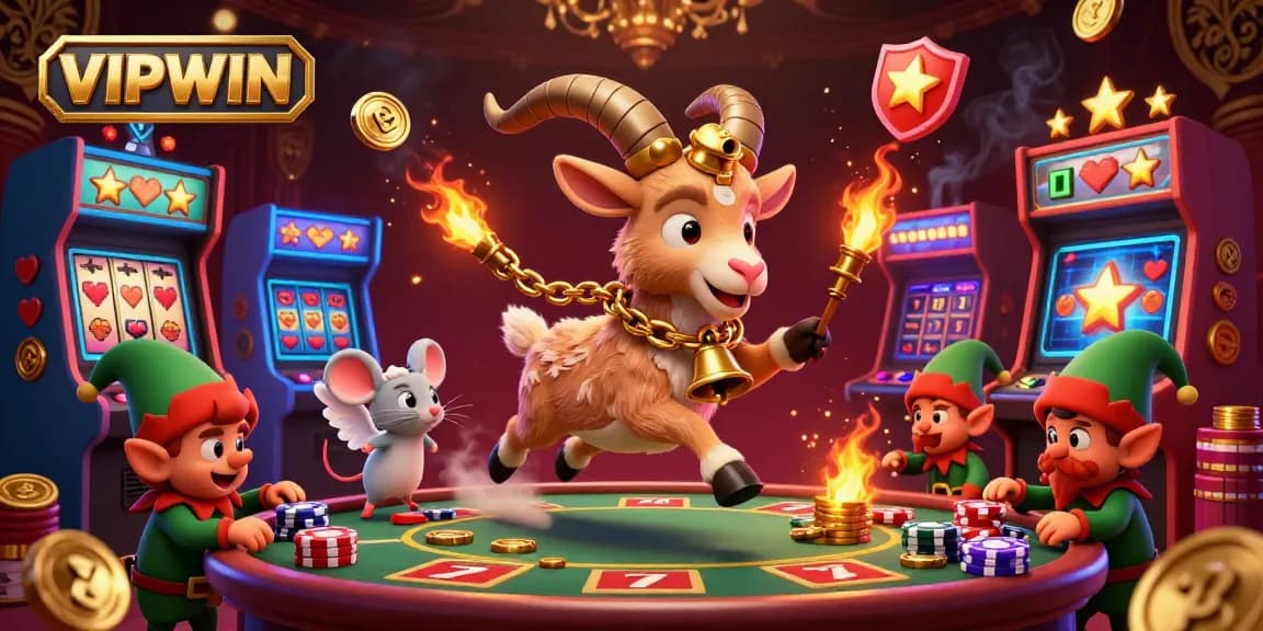 Spin to win at VIPWIN's festive horror casino, featuring 3D characters in an action-packed scene.