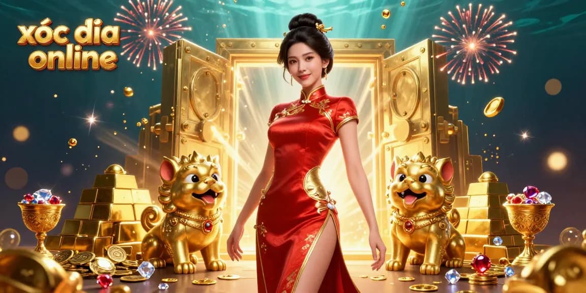 Experience xóc đĩa online with charming visuals and stunning casino elements in this vibrant illustration.