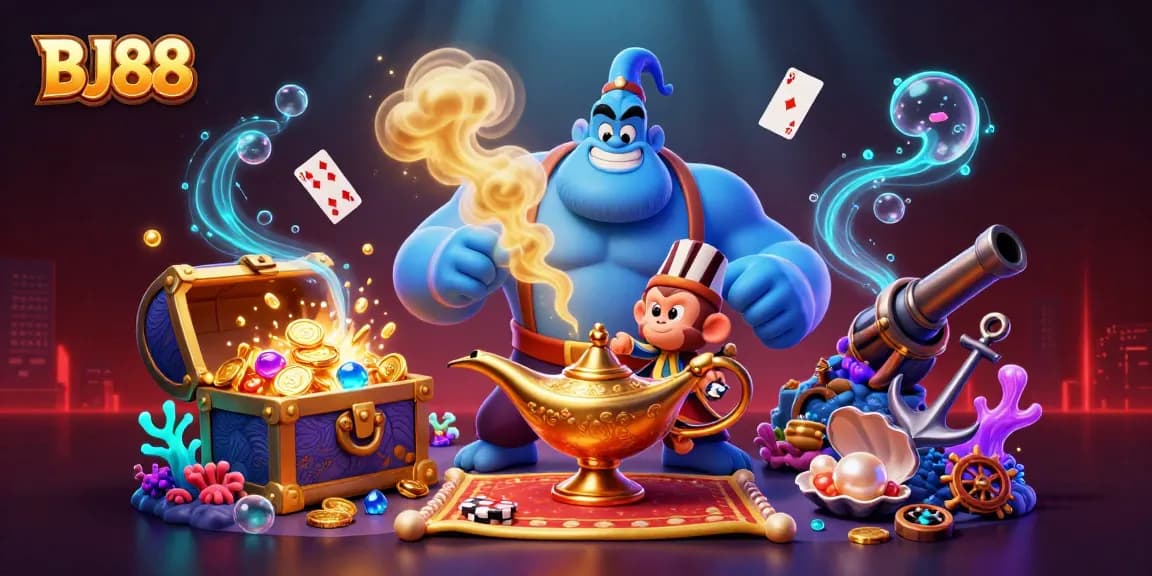 Win big with BJ88 in this magical casino adventure featuring vibrant characters and rich gaming elements.