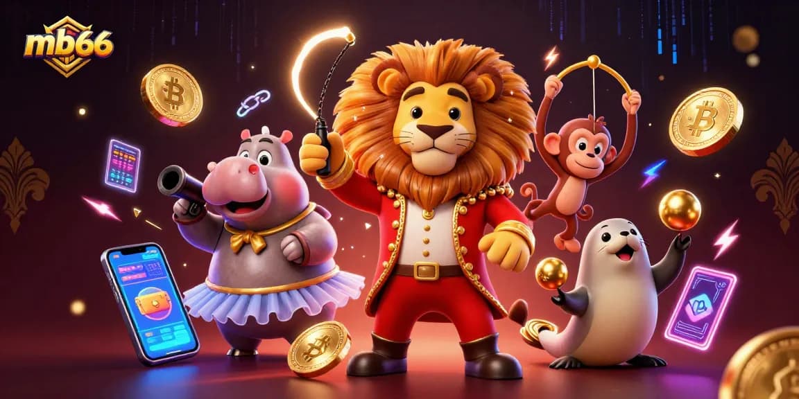 Experience thrilling gaming action with mb66's vibrant 3D casino scene featuring engaging characters and crypto elements.