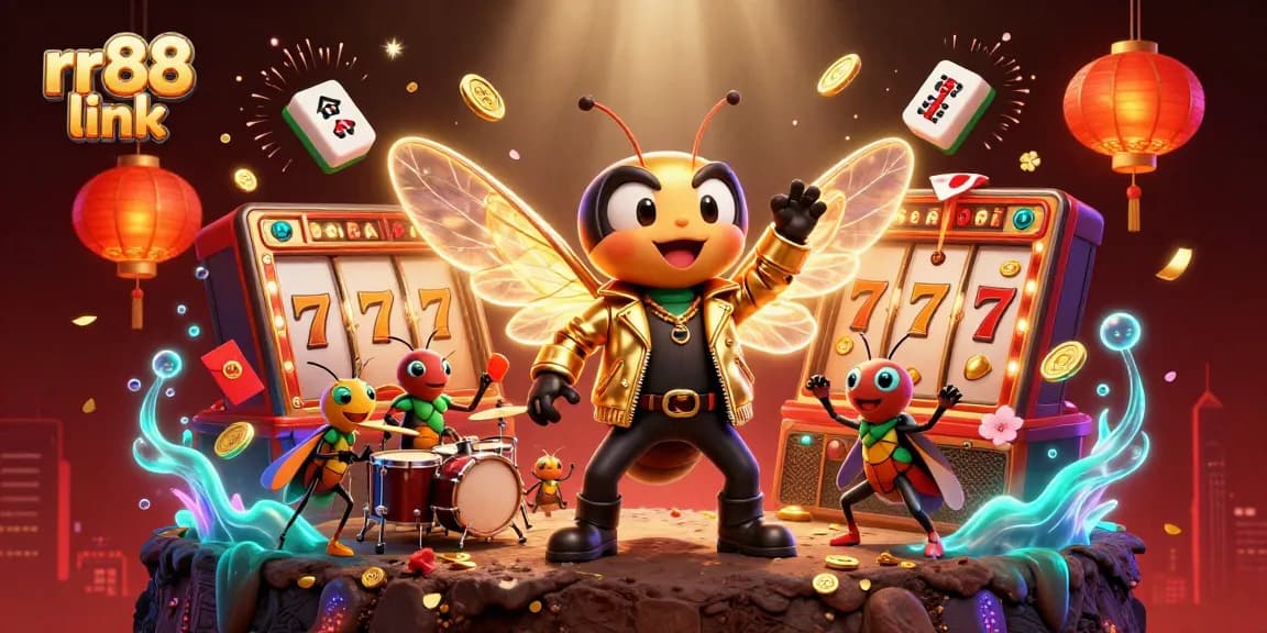 Experience the excitement of the rr88 link with vibrant casino elements and animated characters.