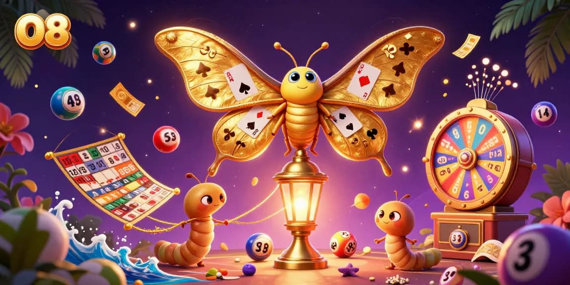 Experience thrilling gameplay with O8, featuring vibrant casino elements and dynamic lottery scenes.