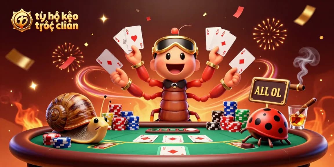 Experience thrilling tỷ lệ kèo trực tuyến as a snail high-roller pushes chips while a millipede dealer manages the table.