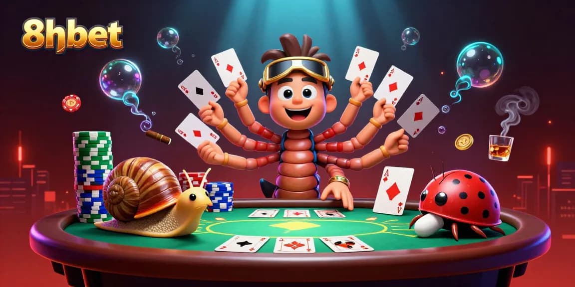 Experience the thrilling gameplay atmosphere at 8xbet with unique characters and vibrant casino elements.