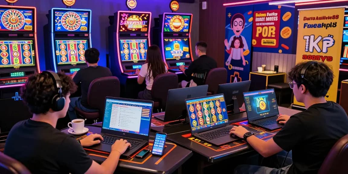 Engaging online casino environment promoting Daftar Asialive88 with vibrant graphics and players enjoying gaming