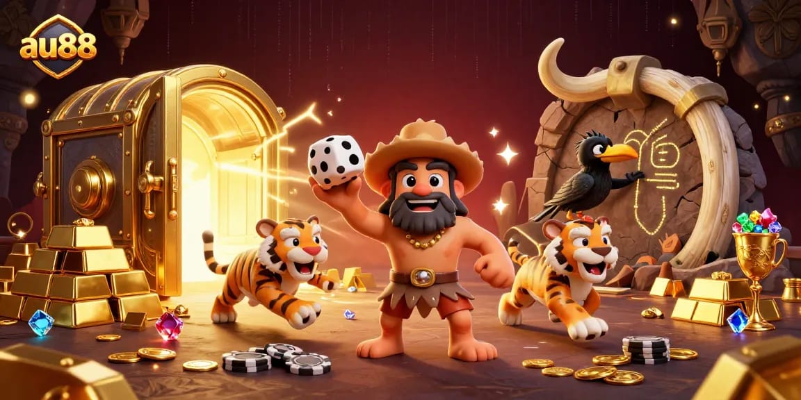 Experience the excitement of au88 with unique prehistoric casino characters and rich treasure.