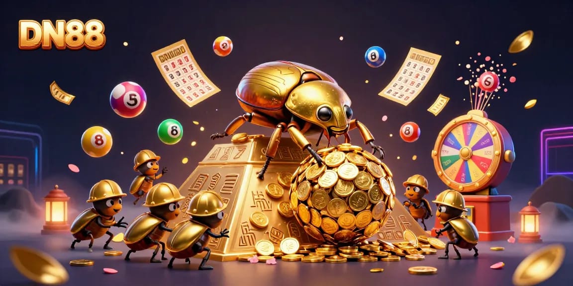Enhance your gaming experience with DN88 while enjoying vibrant lottery and casino elements.