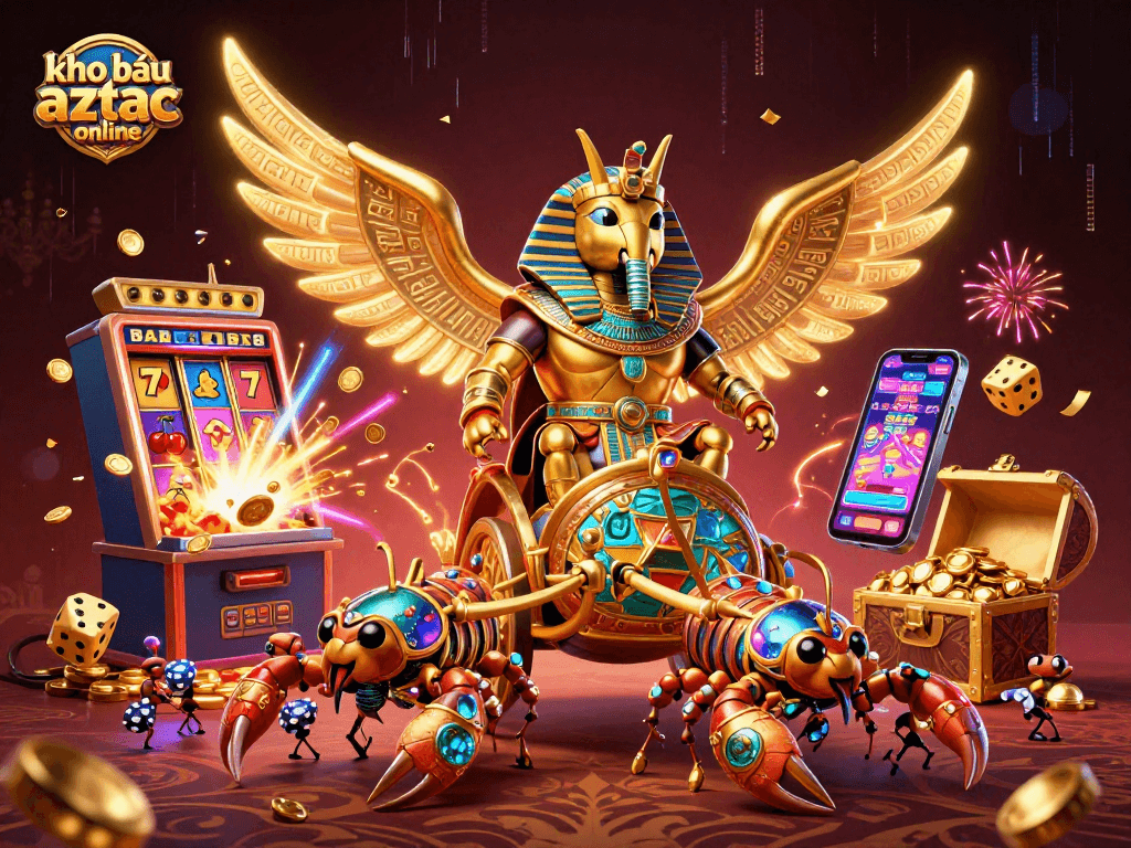 Spin to win with kho báu aztec online, as the colossal golden beetle leads an epic treasure hunt!