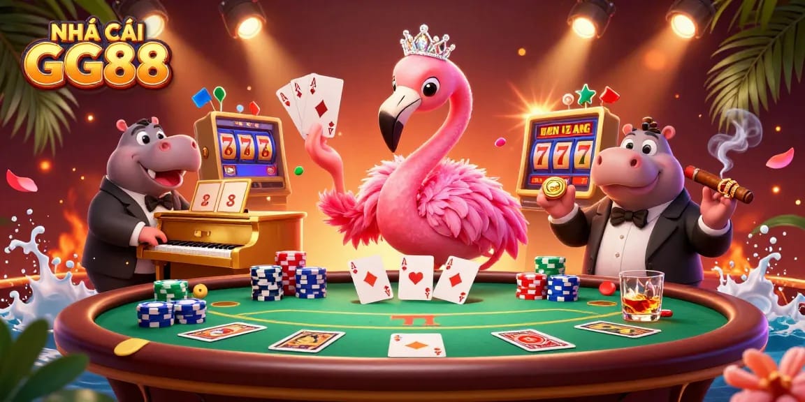Experience exhilarating gaming at NHÀ CÁI GG88 with colorful poker and vibrant slot game action.