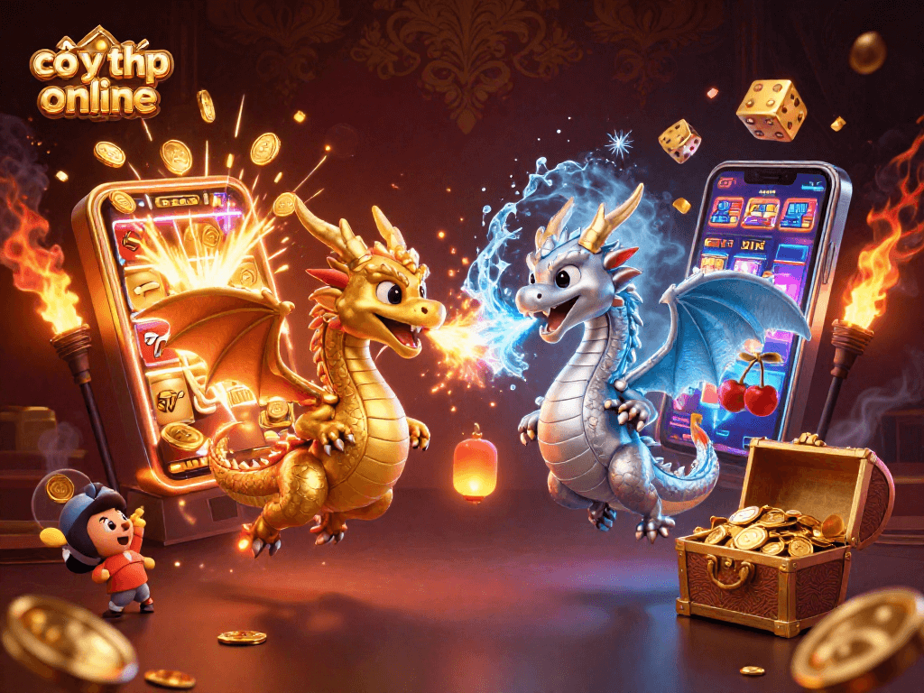 Experience strategic gameplay in cờ tỷ phú online with engaging dragons and vibrant casino elements.