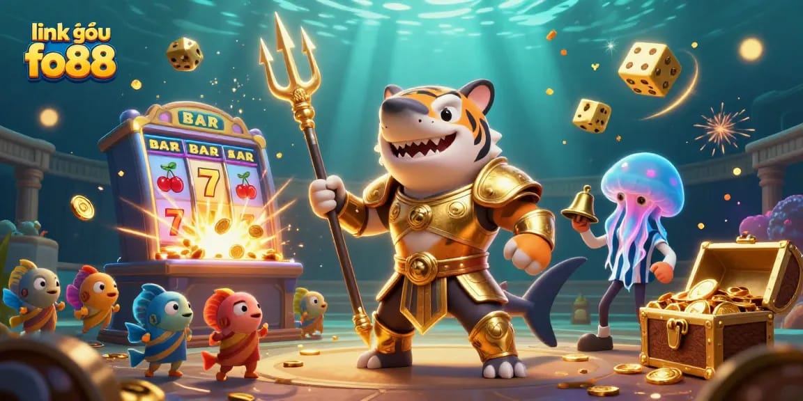Win big with link vào fo88 at the underwater casino featuring a shark warrior!