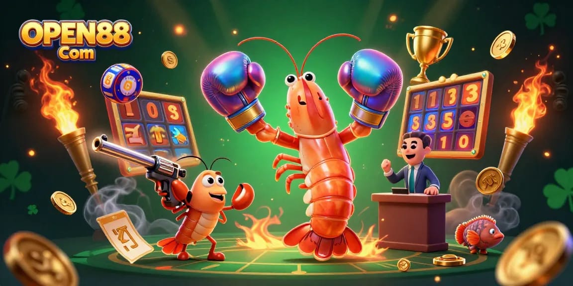 Engage with OPEN88 Com's thrilling virtual gaming experience featuring vibrant 3D characters and dynamic slot actions.
