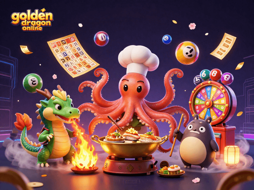 Experience the excitement of golden dragon online slots with vibrant characters and dynamic gaming elements.