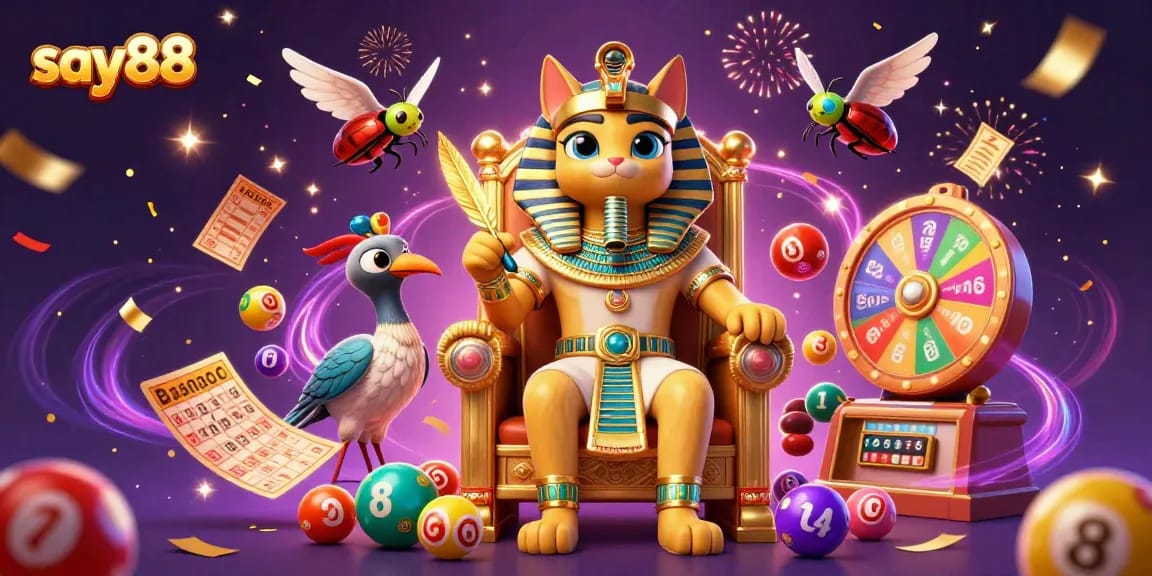 Engage with thrilling games at say88 featuring captivating elements like lottery balls and prize wheels.