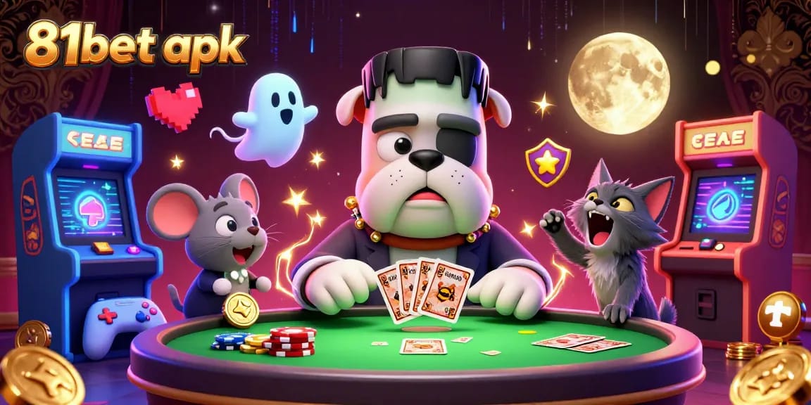 Experience the thrilling 81bet apk with captivating characters at a colorful casino table.