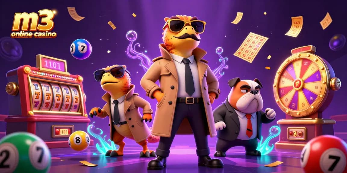 Experience lively gaming action at m3 online casino with vibrant characters and a colorful atmosphere.