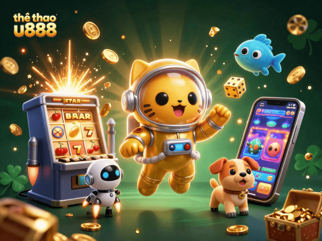 Engage with thể thao u888 by enjoying this vibrant, dynamic casino-themed 3D illustration.