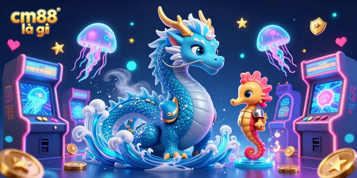 Engage in thrilling casino adventures with the ultradetailed scene capturing cm88 là gì, showcasing a majestic dragon and vibrant gaming elements.