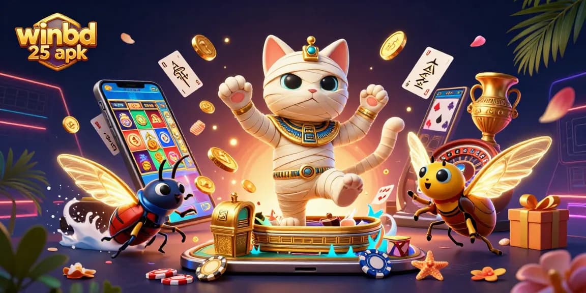 Winbd 25 apk offers thrilling adventure as the mummy cat conquers the casino with games and rewards.