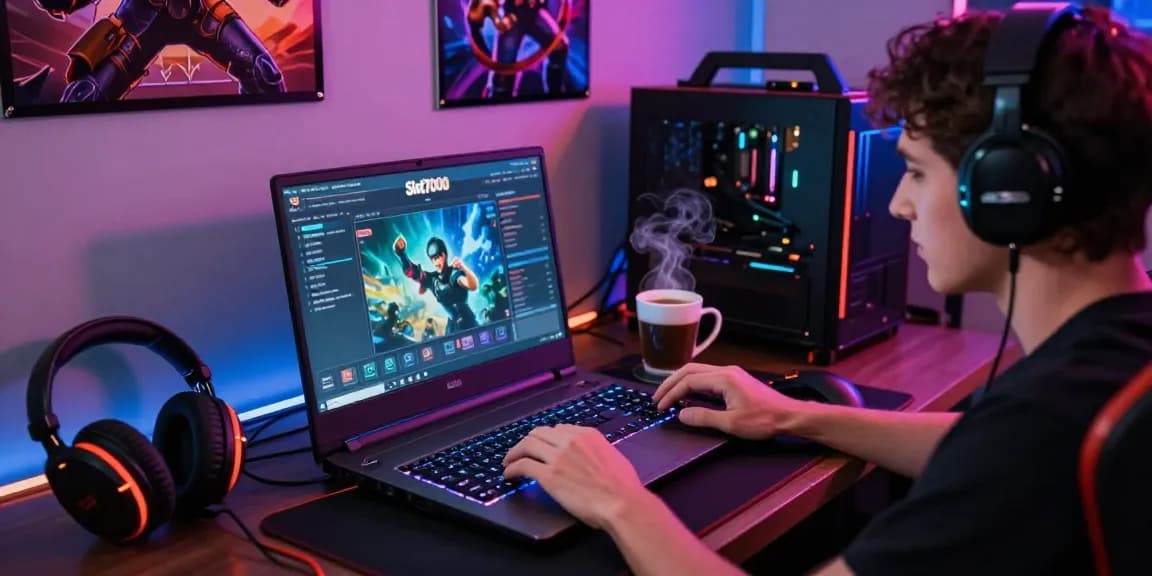 Engaged player enjoying the Slot7000 platform for an exciting gaming experience.