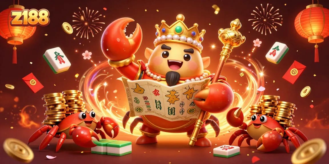 Experience the excitement of z188 as the golden crab emperor navigates the casino realm with treasures.