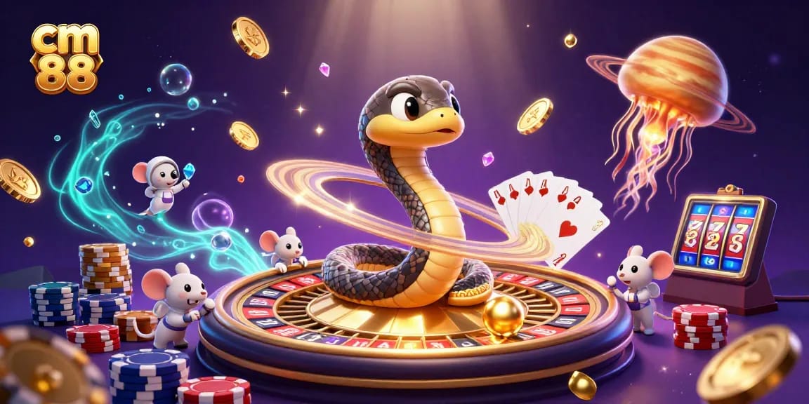 Cá cược vui nhộn tại CM 88 với hình ảnh hối hả của người chơi và các yếu tố chơi game sống động.