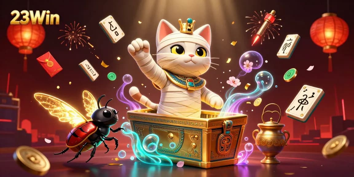 Experience thrilling gameplay with 23Win's vibrant 3D revealing a pyramid casino atmosphere.