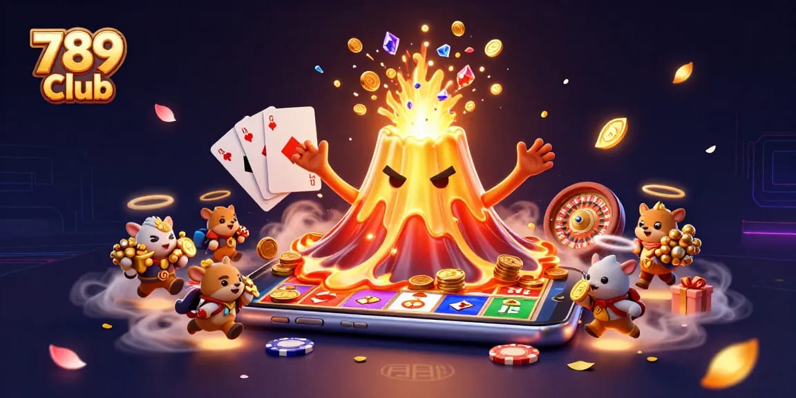 Experience the thrill of winning at 789 Club with a vibrant casino-themed illustration showcasing jackpot excitement.