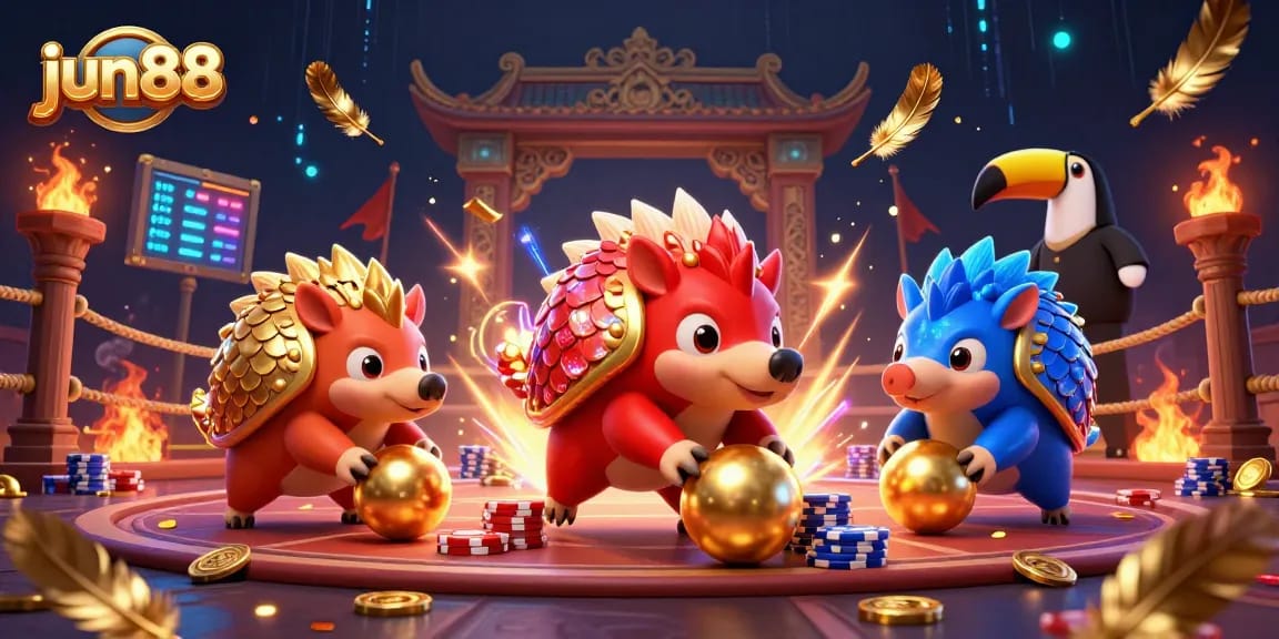 Experience excitement with jun88 as rival pangolins compete in a casino battle!
