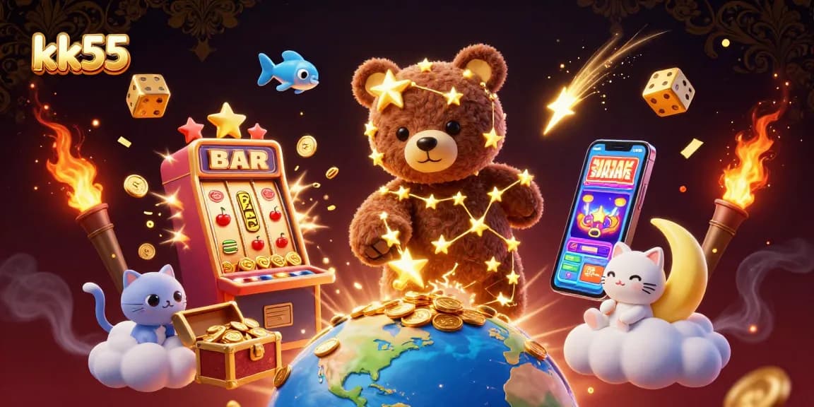 Playing the exciting games at kk55, where vibrant slots and jackpots burst with energy.