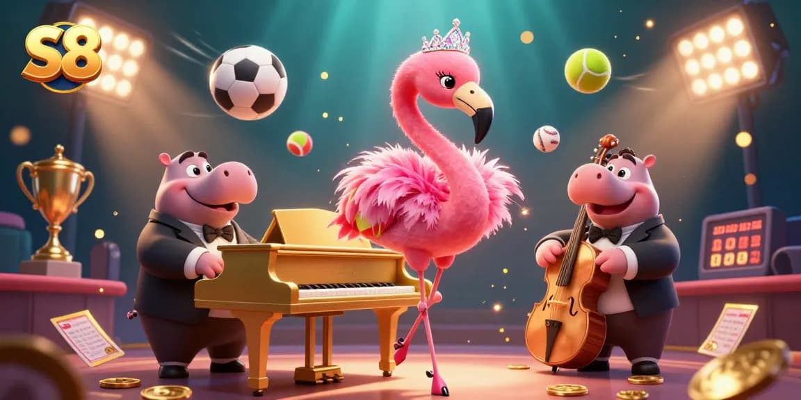S8 engages bettors with dynamic sports betting elements amidst a vibrant casino scene.