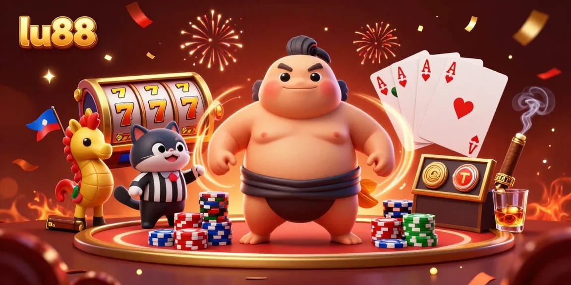 Experience thrilling gameplay at lu88 with a vibrant underwater casino illustration showcasing fun characters.