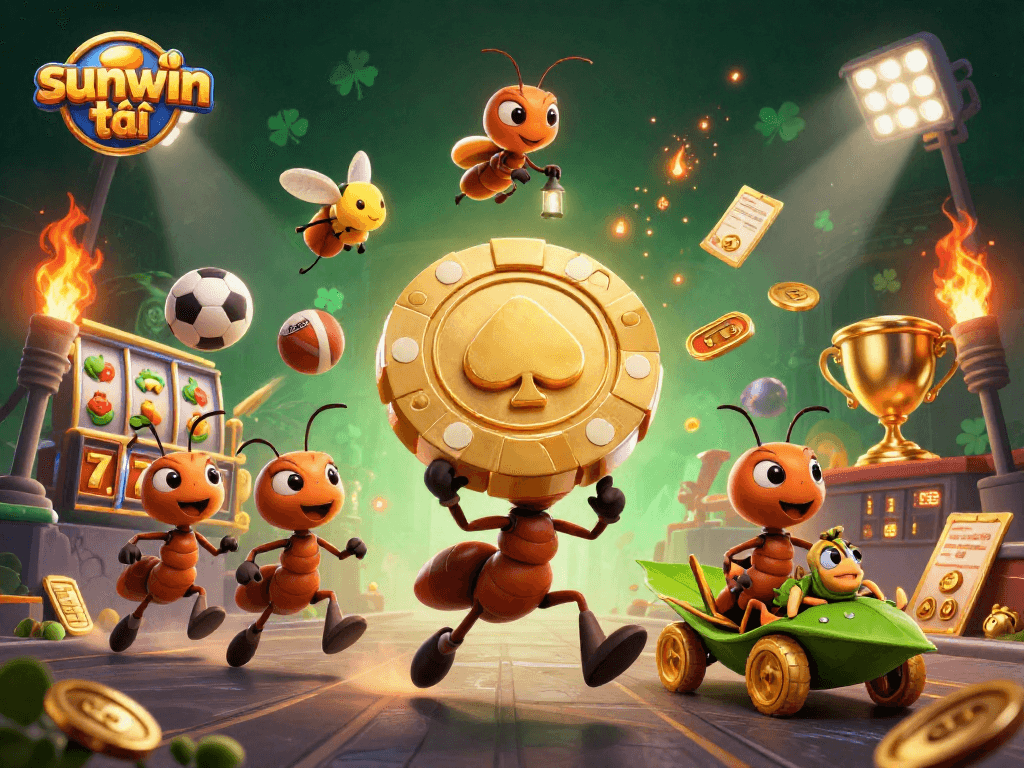 Engage in golden opportunities with sunwin tải as ants steal poker chips in a dynamic casino heist scene.