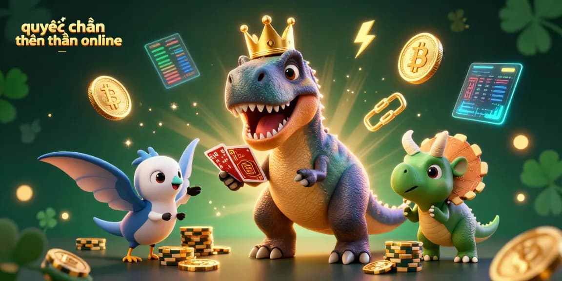 Experience the excitement of quyết chiến tiền thưởng online with vibrant characters and dynamic gameplay in this artistic illustration.