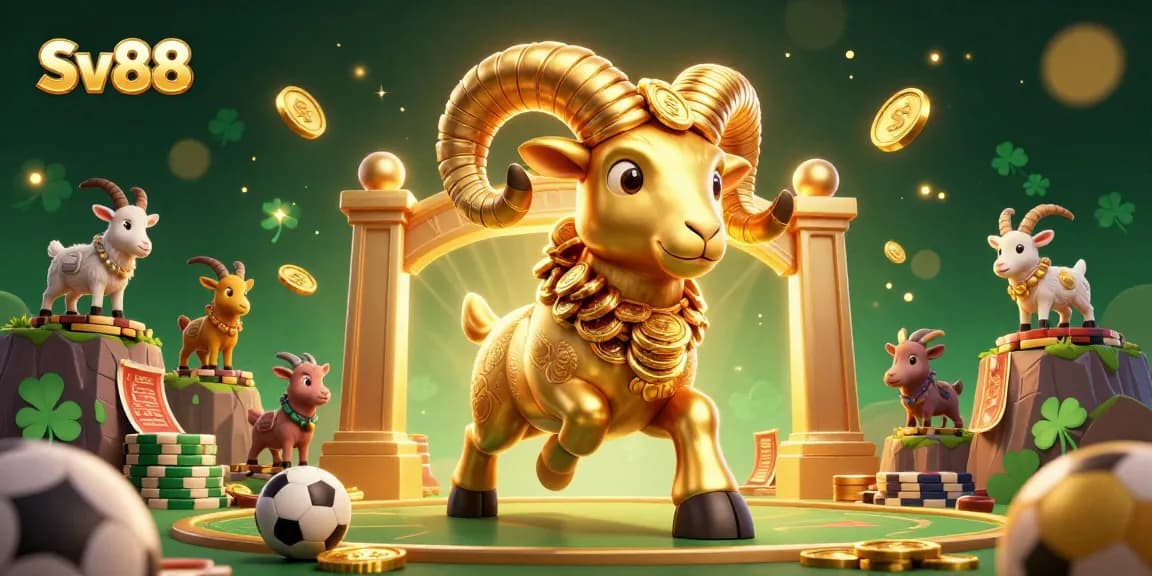 Experience thrilling sports betting with Sv88's vibrant 3D scene highlighting action-packed elements.