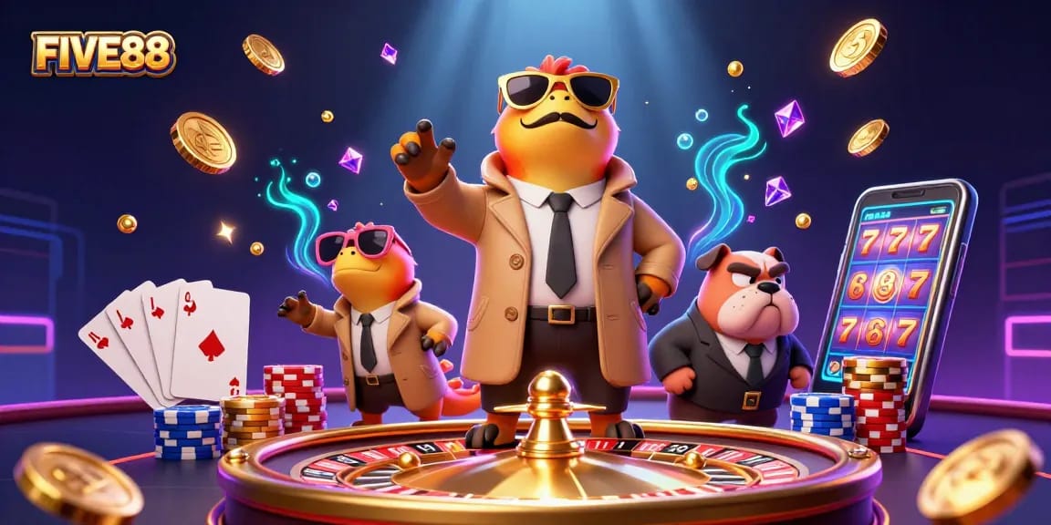Experience the excitement at FIVE88's casino lounge with thrilling games and VIP moments.