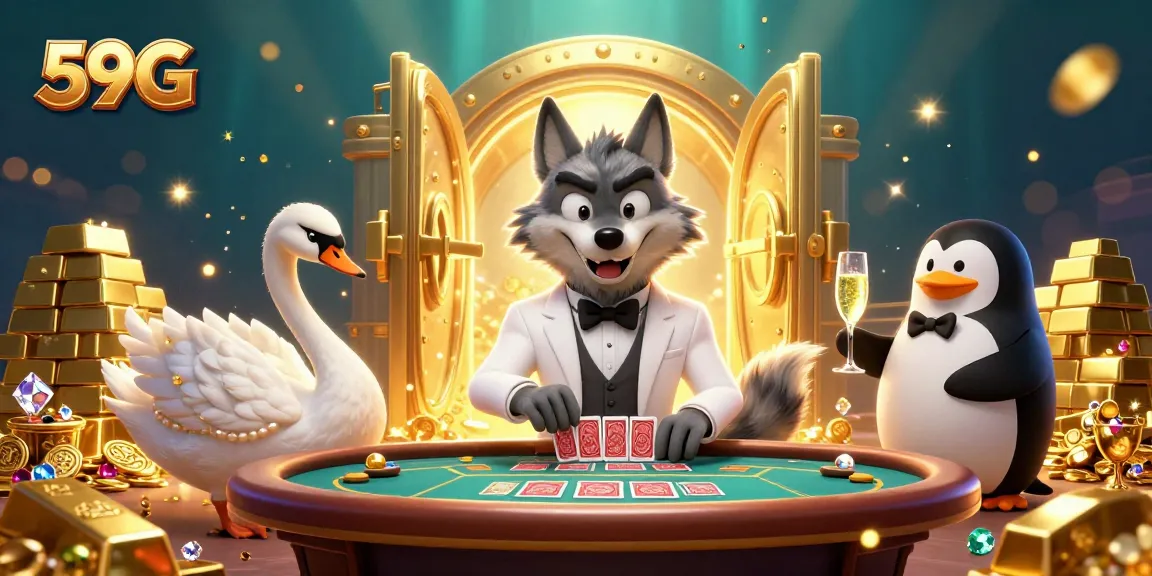 Experience the thrill of winning big at 59G with glamorous characters and stunning casino elements.