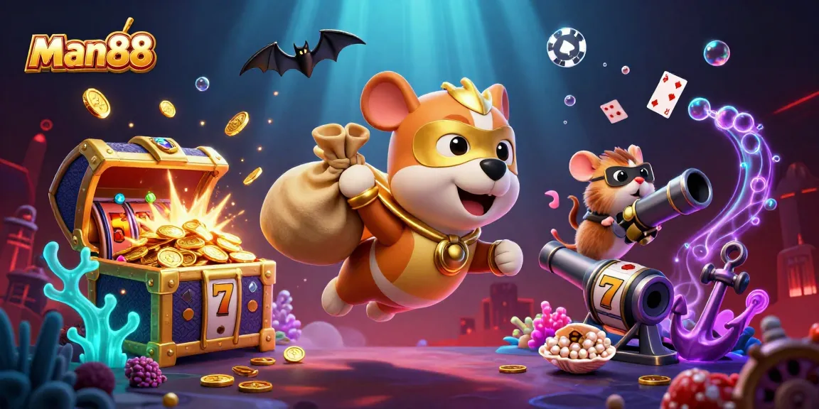 Experience thrilling wins with man88's exciting slots featuring a superhero dog on a treasure hunt!