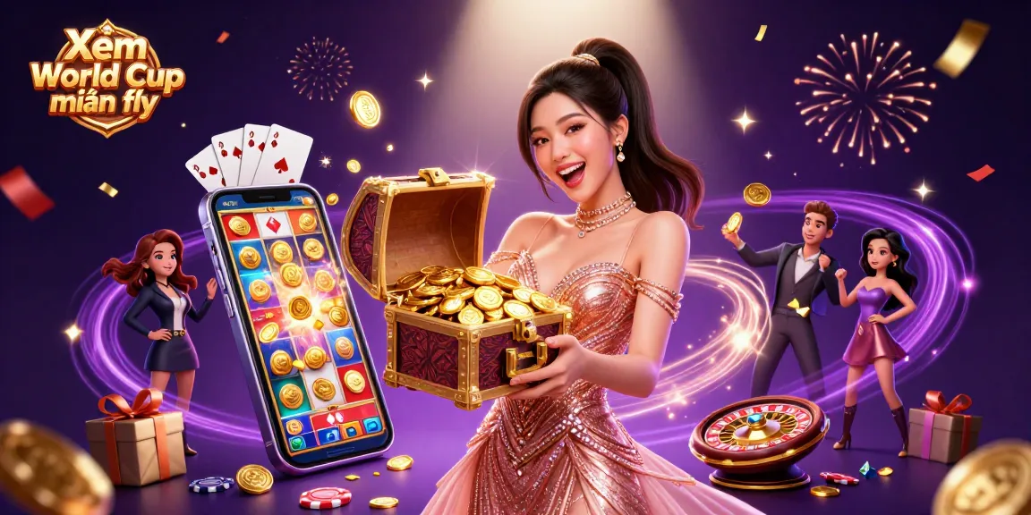 Experience the excitement with Xem World Cup miễn phí as golden treasures await in this vibrant casino scene.