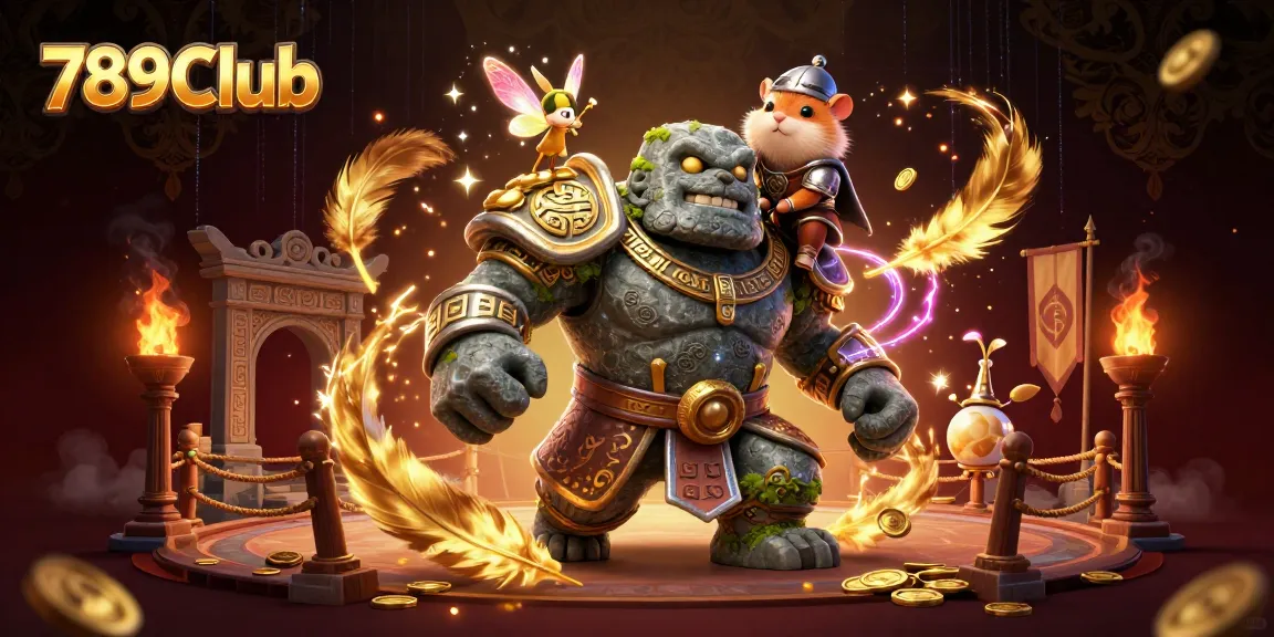 Engage with 789Club's immersive 3D casino experience, featuring a magical golem guardian.