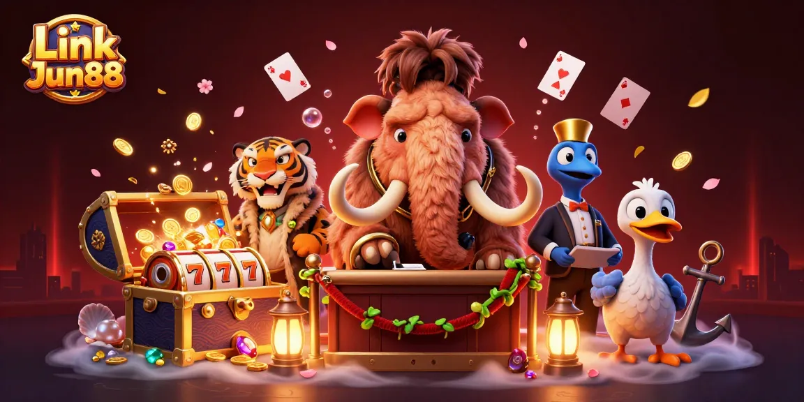 Engage with electrifying encounters at Link Jun88 where cartoon characters and casino elements create a vibrant atmosphere.