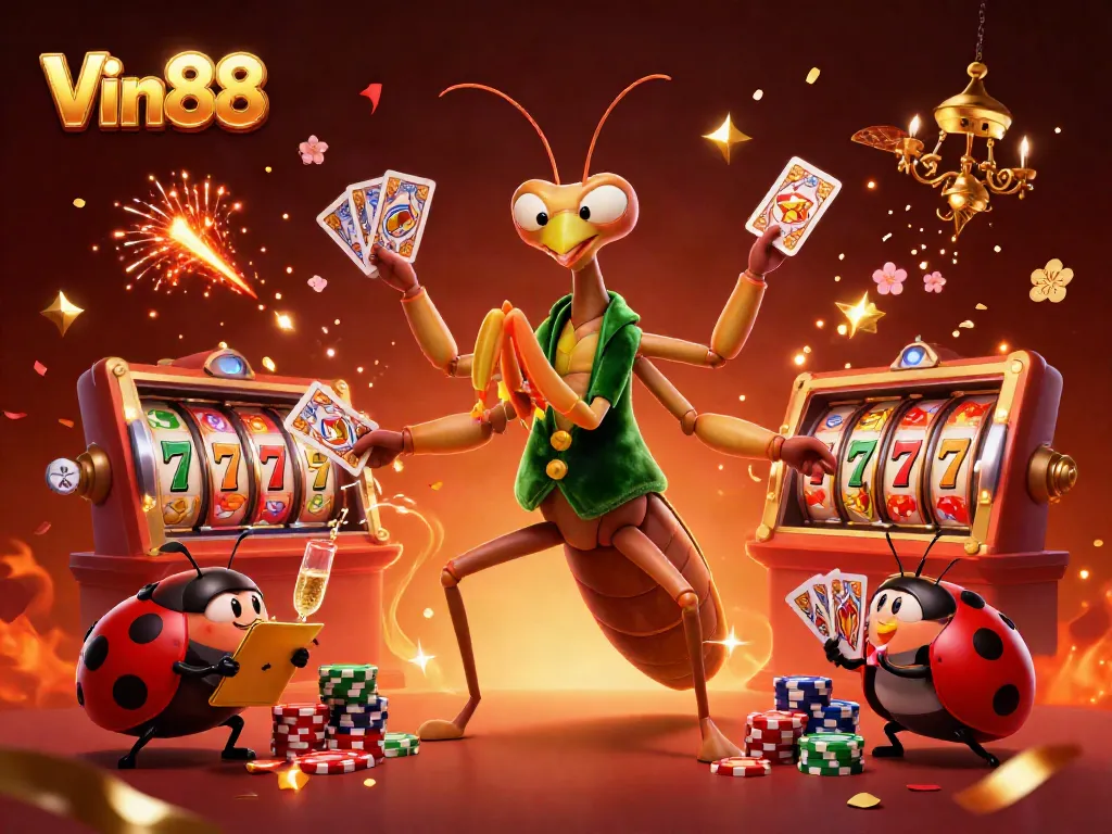 Experience thrilling action at Vin88’s lively casino with vibrant characters and dynamic gaming elements.