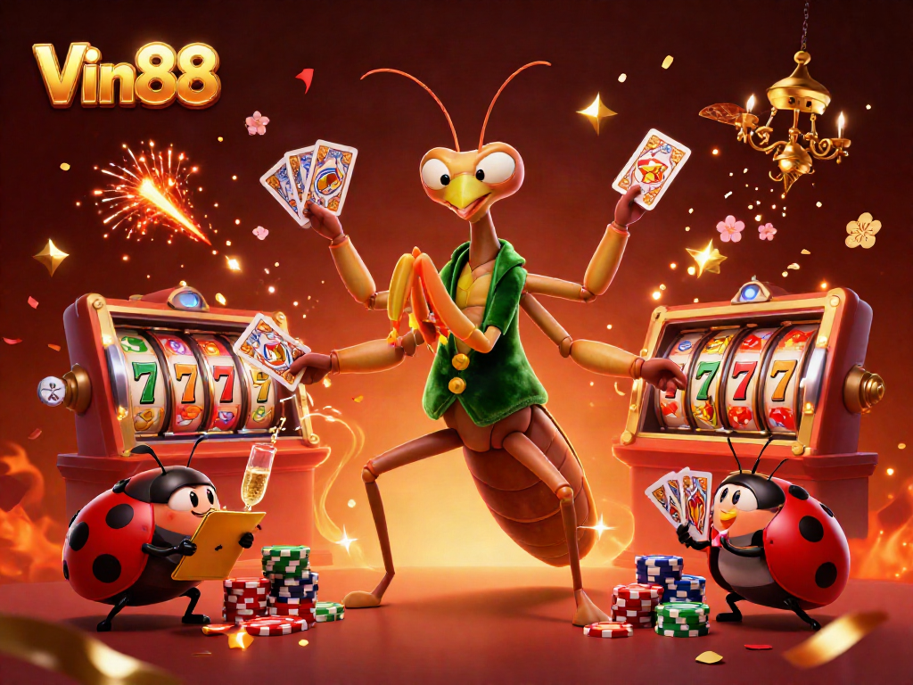 Experience thrilling action at Vin88’s lively casino with vibrant characters and dynamic gaming elements.