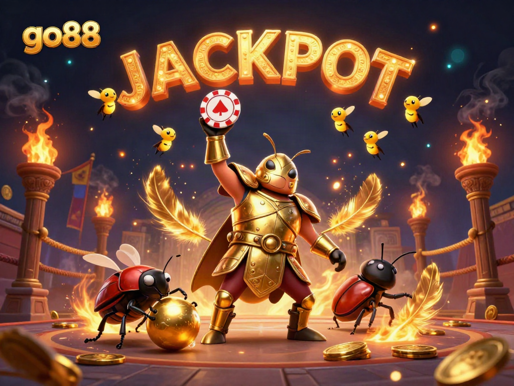 Experience the excitement of go88 with a vibrant scene featuring unique characters in a dynamic casino setting.