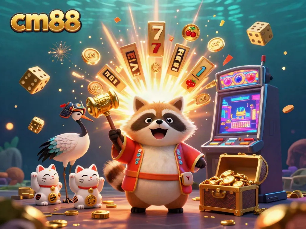 Celebrate big wins with cm88 at this dynamic 3D casino illustration full of excitement and fortune.