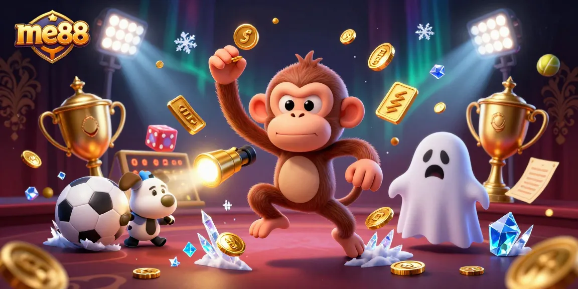 Experience thrilling gameplay at me88, where mischievous characters clash amidst golden treasures in a dynamic casino.