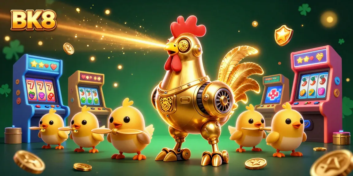 Experience the thrill of BK8's online gaming with vibrant characters and casino elements in action.