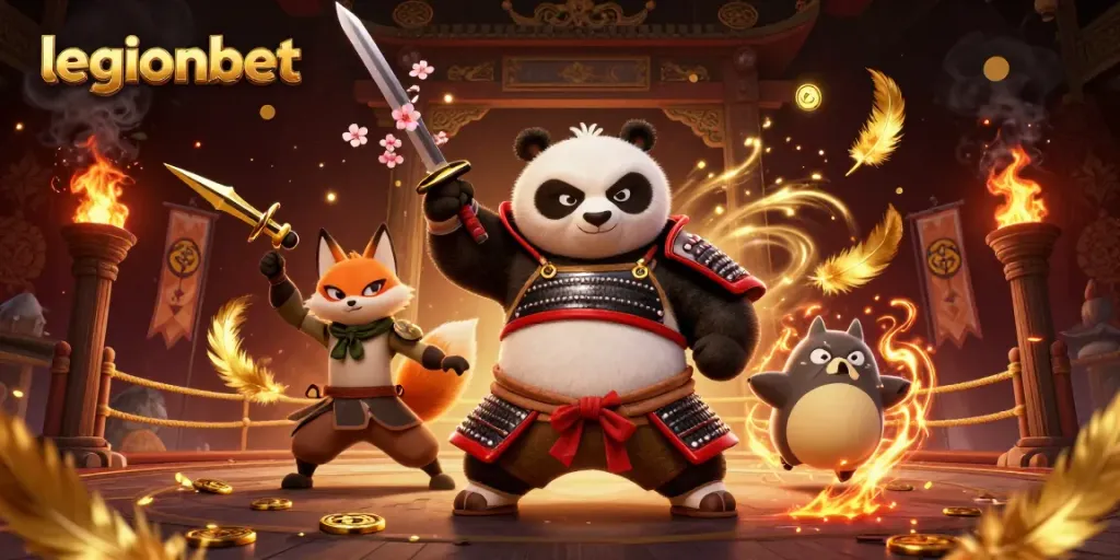 Engage with the dynamic world of legionbet through an exciting 3D casino illustration featuring samurai and ninja characters.