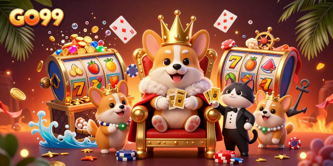 Engage with thrilling slots action at GO99, featuring vibrant characters and rich casino elements.
