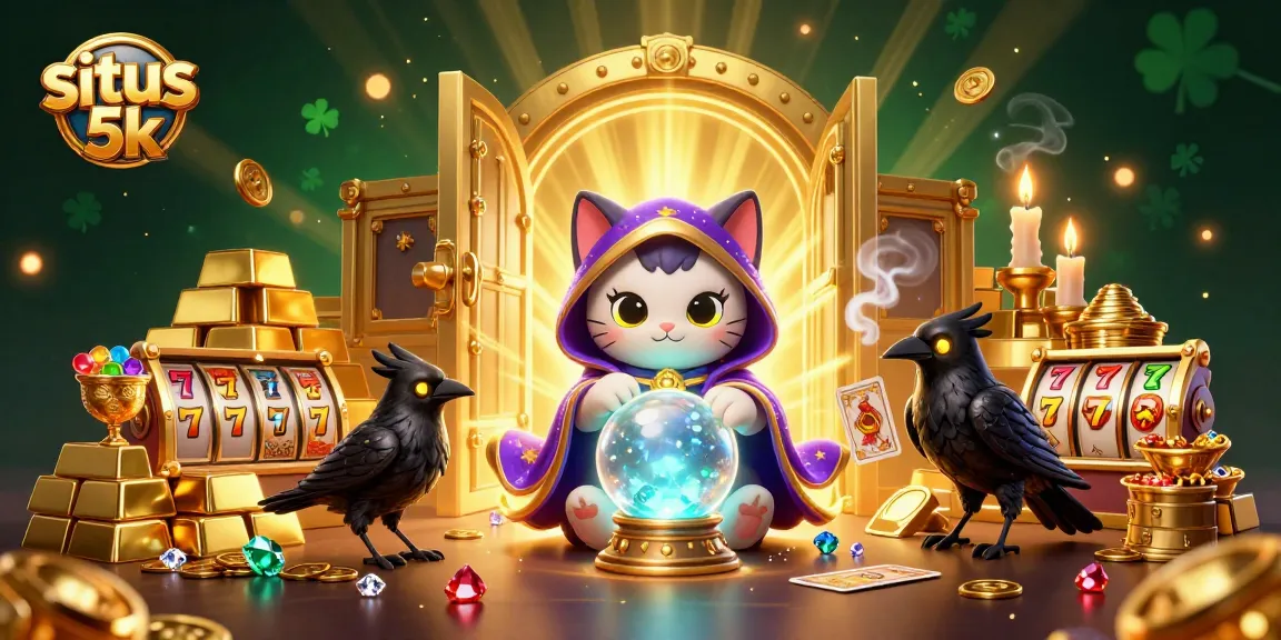 Experience winning strategies at situs 5k with a vibrant 3D casino scene and animated characters.